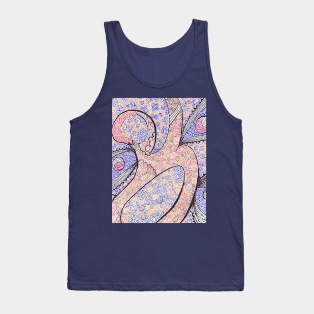 Abstract original spiral drawing Tank Top by Rebecca Abraxas - Brilliant Possibili Tees